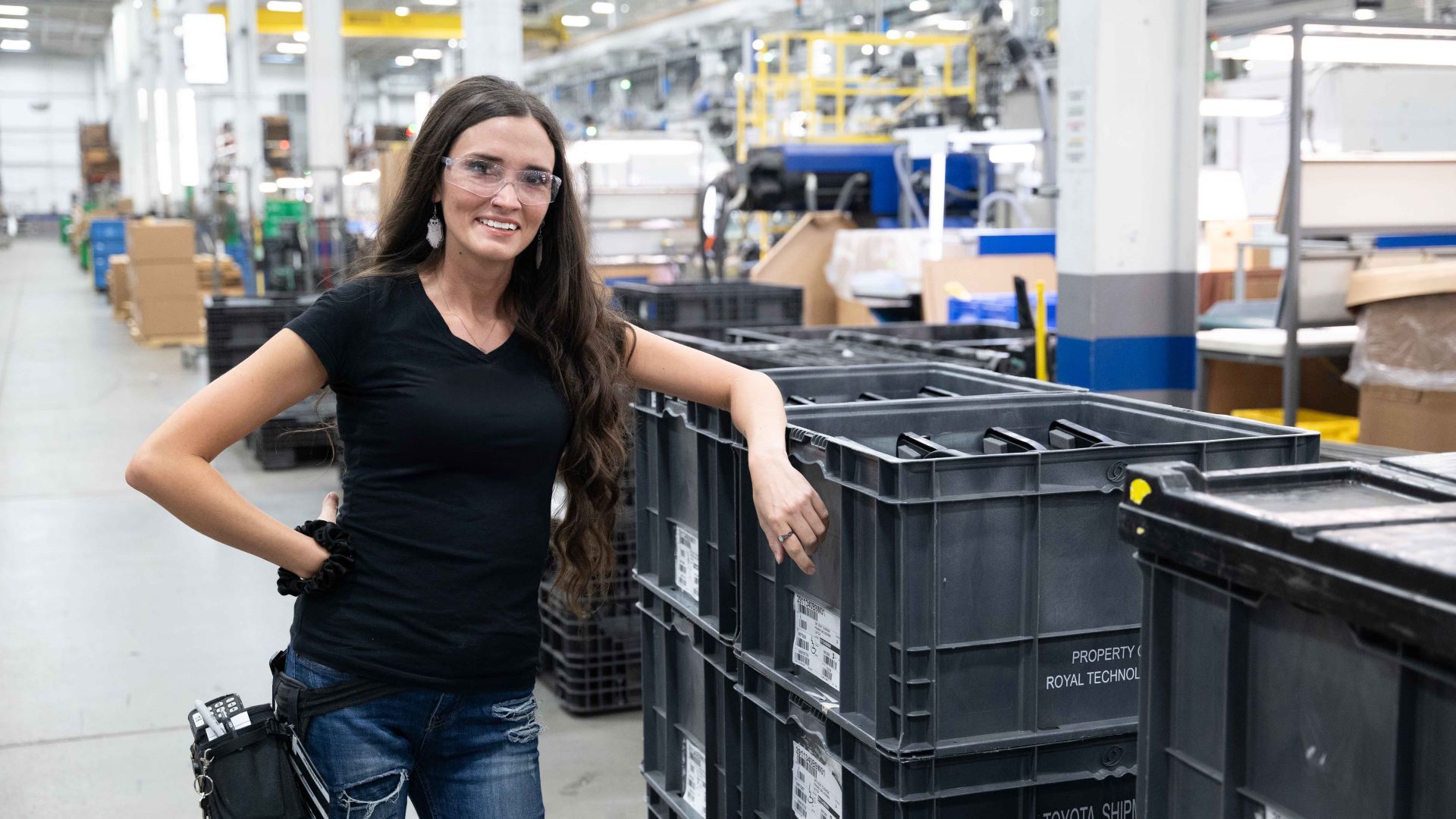 Female Employee On Manufacturing Floor Female Employee On Manufacturing Floor